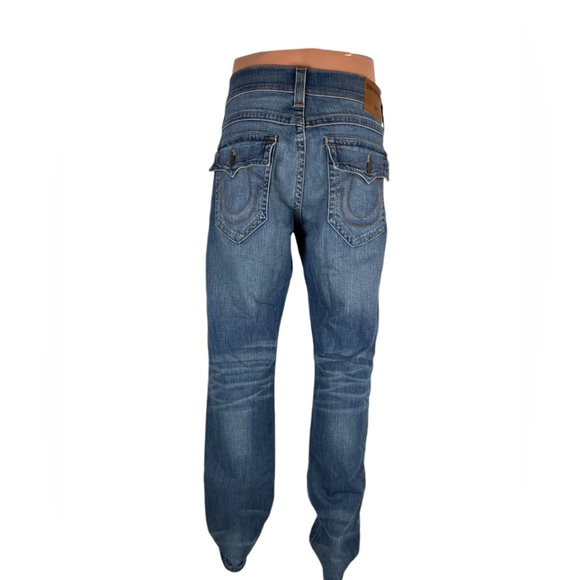 True Religion Men 36 X 34 Jeans Ricky Straight W Flap SE Relaxed Denim Pants EUC - Picture 4 of 12